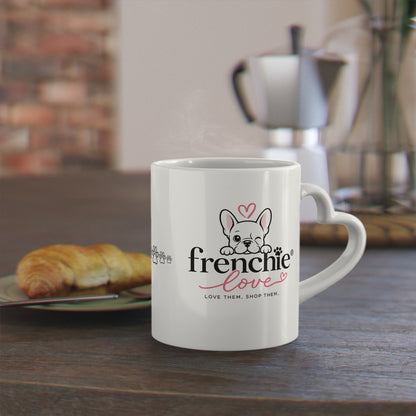 Frenchie Love Paw Print Mug – Cute Heart & Paw Coffee Cup for Dog Lovers