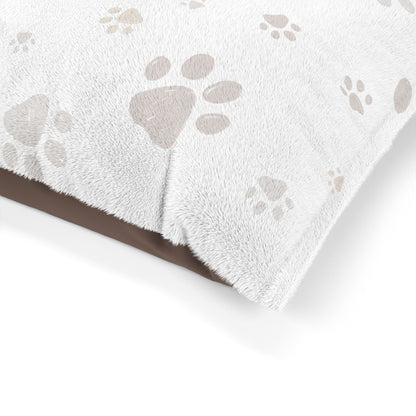 Paw Print Pet Bed — Cozy Plush Dog Bed with Sleeping Pup Design