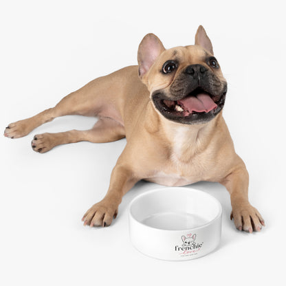 Frenchie Love Logo Ceramic Pet Bowl — Cute French Bulldog Food & Water Dish